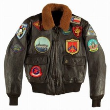 Blouson aviateur cuir - navy, g-1