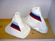 BMW e90 - e91 Casque Levier Vitesse et Frein Cuir Blanche Avec Inserts M, S