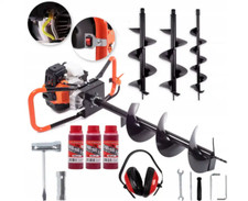 Tarière Thermique Essence 52CC BOXER – 3 Mèches Ø100 Ø150 Ø200 mm + 3 Huiles Off