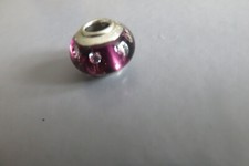 Charm  233  Perle Violet / Cristaux blancs /Amore & Baci