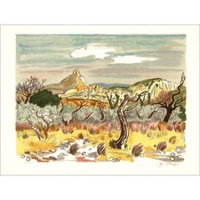 BRAYER Yves - Lithographie originale "Le Champ d'Oliviers" 50x65cm - 1973