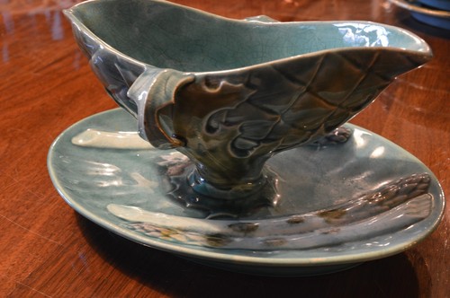 Sauciere faience décor - en,