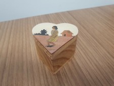 petite boite bijoux secret Coeur insertion bois fabrication artisanal main /C01