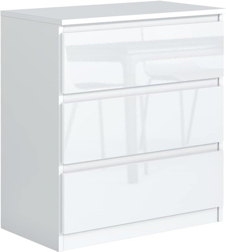Commode blanche brillante - commode,