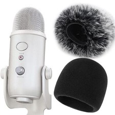 Filtre Anti Pop Mousse en Bonnette Pare-Brise Fourrure pour Blue Yeti Microph...