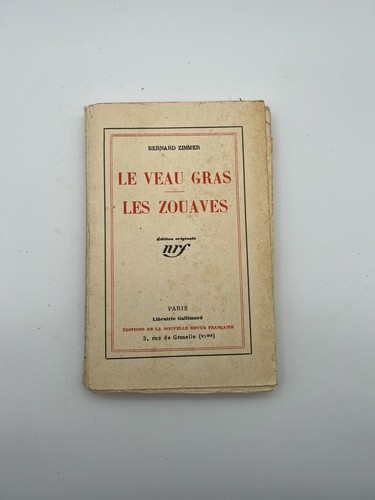 Bernard zimmer veau gras - zimmer, le