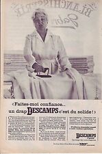 PUBLICITE ADVERTISING 034 1966 DESCAMPS L'AINE drap faites moi confiance