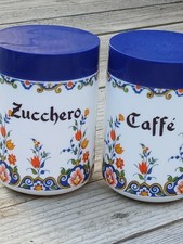 Lot/2 Bocaux/Café & Sucre/Contenance 75 cl/Opaline & Plastique/CER-VE/Vintage 