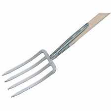 Fourche Argent 4 Dents Manche en T 85cm Cultivateur Pioche Binette Top Terrasse