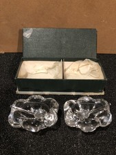 Daum France - Paire de salerons avec leurs cuillères en coffret