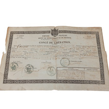 09/25 (CRB406) Ancien diplôme militaire Congé de Libération empire français