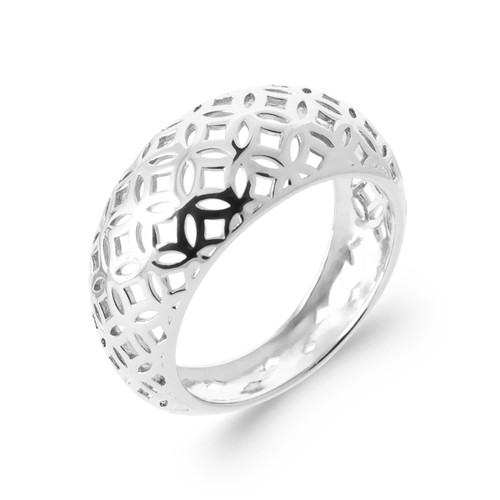 Bague jonc bombée - , ajourée