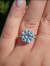 Bague de fiançailles / solitaire or jaune 14k Diamants 5,28cts