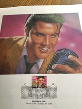 Elvis First Day Of Issue Poster And Stamp