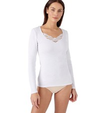 Shirt fine côte guipure - t-shirt,