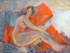 Robert PETIT-LORRAINE (1920-2006) HsT Nu 46x61cm Jeune Peinture Ecole de Paris