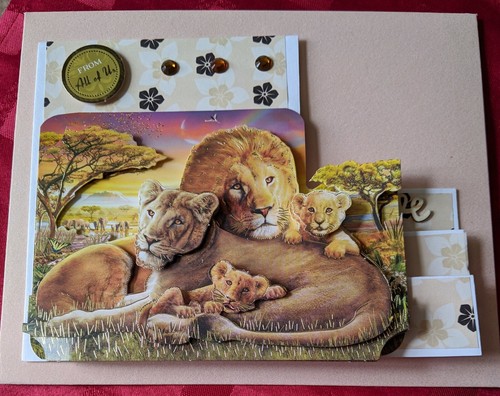 Carte voeux famille lion - ,
