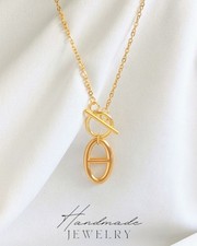 Collier maille marine acier inoxydable doré Chaîne d'ancre Farandole Grain café