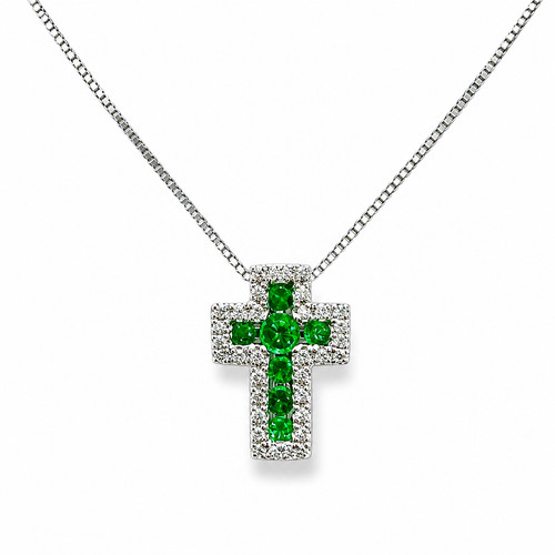 Collier croix blanc 750 - collier,