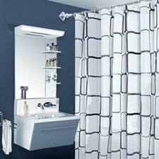 Peva à Carreaux Rideaux de Douche Imperméable Preuve Moule Salle Bain Anneaux