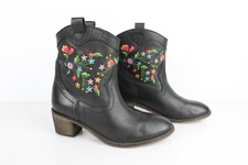 IXOO Bottines Boots cuir noir Brodé fleurs T 36 Très bon état