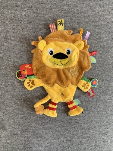 Doudou plat lion jaune orange - doudou,