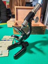 Microscope OPTICO PARIS Années 50 ou 60 avec Boite en bois origine lames vintage