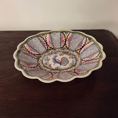 Beau plat ovale faïence - ovale, en