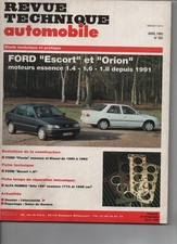 Revue Technique RTA Ford Escort Orion berline cabriolet van clipper essence 1991