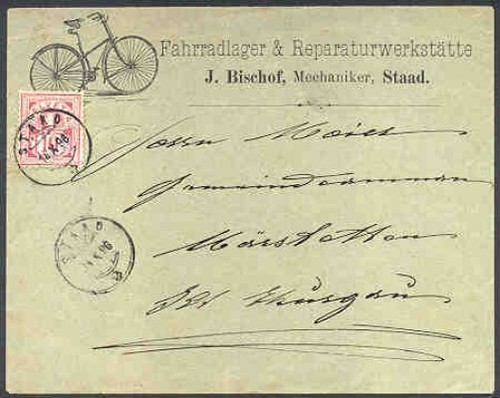 Switzerland 1896 cover 10c - switzerland, cover/10c/ad