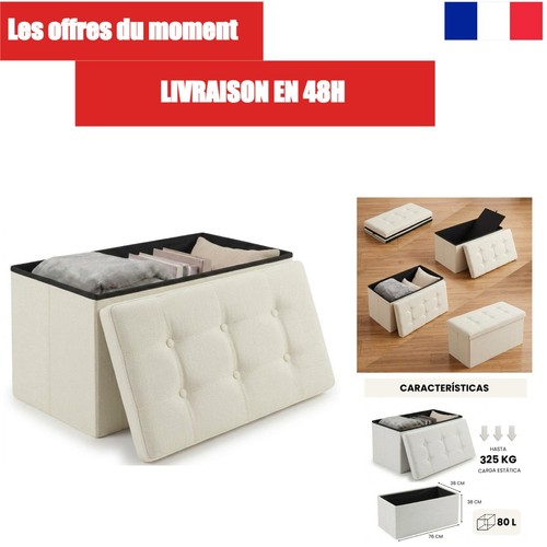 Pouf rangement pliable - rangement,