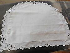 taie d'oreiller ancienne pour lit de bébé berceau, en fil et broderie Richelieu