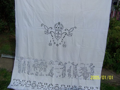 Rideau ancien lin - ancien, en