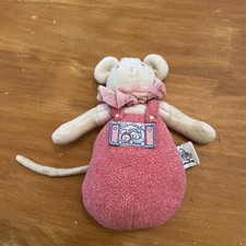 Doudou Souris Rose  MOULIN ROTY Lila Et Patachon Hochet 17 Cm Peluche