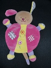 doudou plat chien lapin rose
