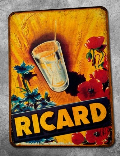 Plaque métal vintage ricard - métal,