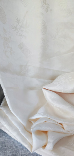 Coupon soie écrue jacquard - soie,