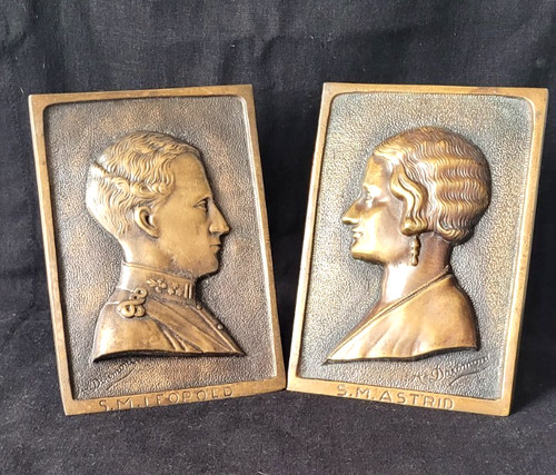 Paire plaques bronze art déco - paire,