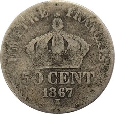 FRANCE 50 CENTIMES NAPOLEON