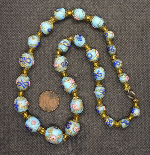 Collier perles murano - murano, ancien
