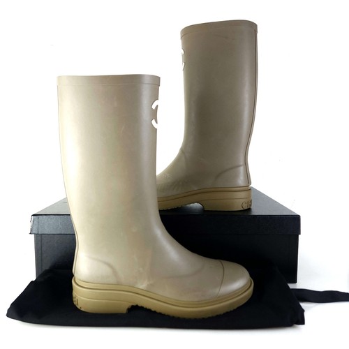 Chanel rubber rain boots - rubber,