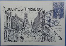 France, carte premier jour n°879, journée du timbre 1951