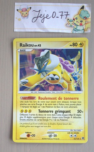 Carte pokémon raikou - carte,