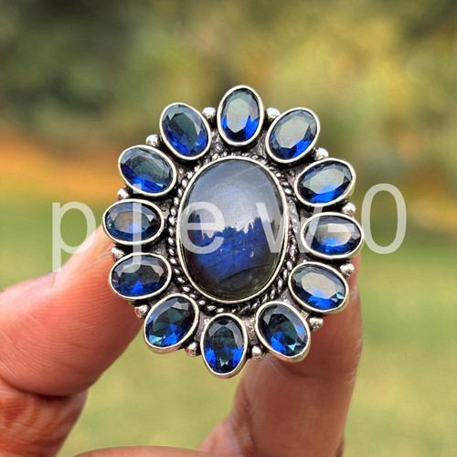Bague grappe pierres - grappe,