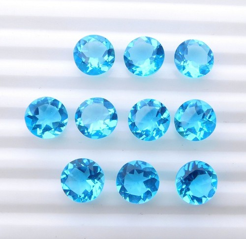Topaze bleu rond coupe - rond,