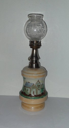 Lampe petrole pigeon barbotine - lampe,