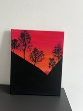 Peinture Sur Toile Magnifique Paysage Couché De Soleil.