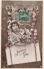 CP AUJOURD'HUI SAINT ... FEMMES ELEGANTES CHAPEAU OMBRELLE FLEURS - 36119