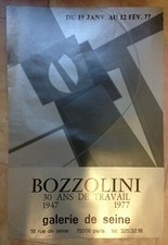 BOZZOLINI 1977 AFFICHE ORIGINALE EXPOSITION GALERIE DE SEINE PARIS