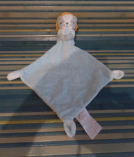 B1G / doudou lion plat mouchoir bleu pois argent MOTS D'ENFANTS